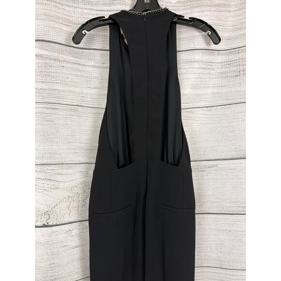 NWT The Kooples Black Sleeveless Jumpsuit With Chain Neck Detail Size 2 - Picture 4 of 4